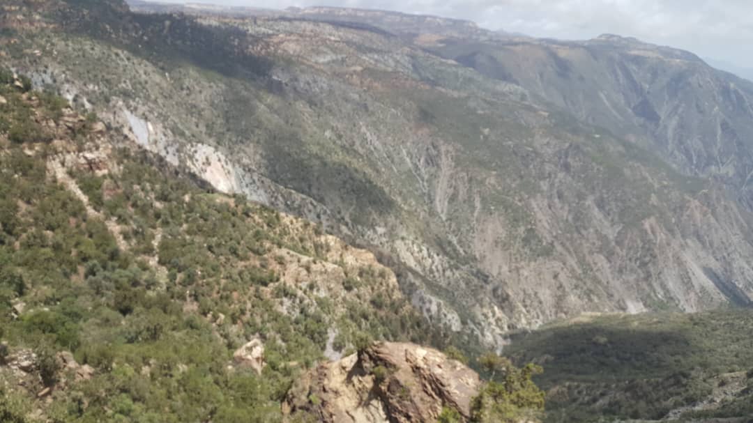 Panoramic view of Tigray mountain valleys